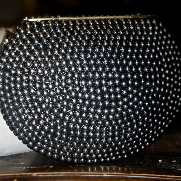 Ramla Rockstar Handmade Studded Black and Silver Women's Bag - Picture 4 of 8